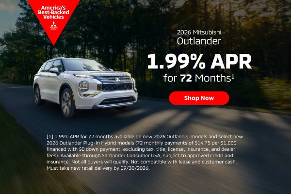 2026 Mitsubishi Outlander 1.99% APR for 72 Months